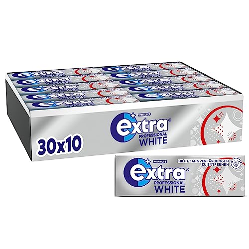 Extra Kaugummi | Professional White | Zuckerfrei | 30 Packungen (30 x 10 Dragees) , 300 Stück (30er Pack) von EXTRA