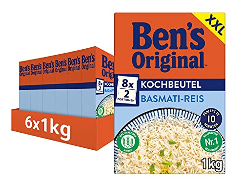 Ben's Original Basmati Reis, 10 Minuten Kochbeutel, 6 Packungen (6 x 1kg) von Uncle Ben's