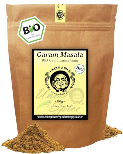 UNCLE SPICE® Garam Masala - BIO Gewürzmischung - 80g feine Gewürzkomposition für authentische indische Gerichte in Premiumqualität - Gewürzmischung mit warmen und leicht scharfen Noten – DE-ÖKO-005 von Uncle Spice