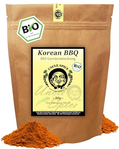 UNCLE SPICE® Korean BBQ - BIO Gewürzmischung - 80g fein abgestimmte Würzmischung für authentische koreanische Grillgerichte in Premiumqualität – Kräftig würzig, scharf-pikante Aromen – DE-ÖKO-005 von Uncle Spice