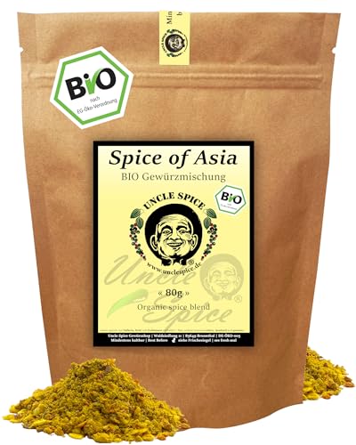 UNCLE SPICE® Spice of Asia - BIO Gewürzmischung - 80g fein abgestimmte Würzmischung für authentische asiatische Gerichte in Premiumqualität – Aromatisch, würzig, pikant und exotisch – DE-ÖKO-005 von Uncle Spice