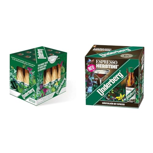 Underberg Kräuterkiste (12 x 0.02 l) + Underberg Espresso Herbtini - After-Dinner-Fusion-Drink - Kräuterspirituose mit Espresso (12 x 0,02 l) von Underberg