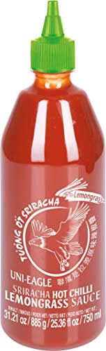 Uni-Eagle Chili Sauce Sriracha scharf mit Zitronengras – Hot Sauce mit Chilies und Zitronengras – 1 x 885 g von Uni-Eagle