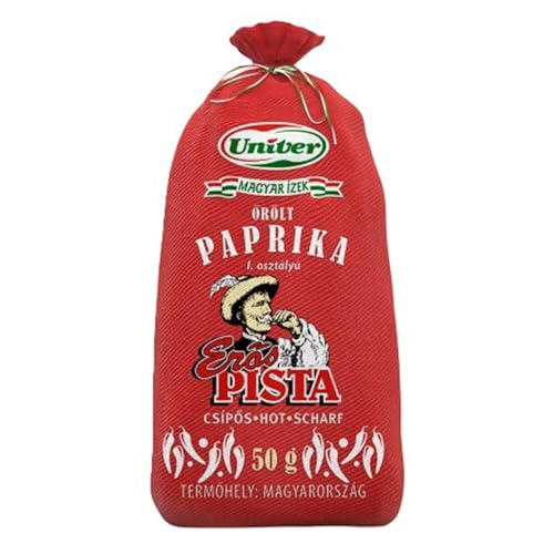 Univer Erös Pista Paprika Pulver 50g - Ungarisches Scharfes Gewürz, Geschenkidee von Univer