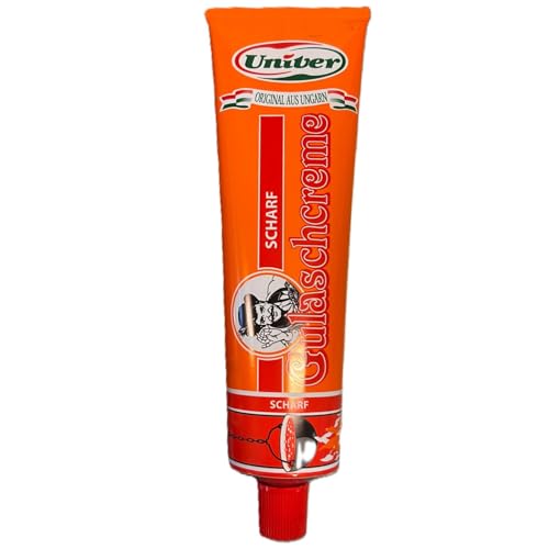 Univer Gulaschcreme scharf 160g Tube - Scharfe Ungarische Gewürzpaste für Gulasch & mehr - Aromatisch & Würzig von Univer