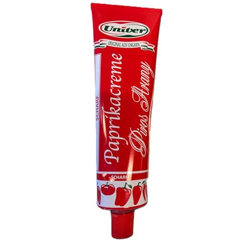 Univer Paprikacreme scharf 160g Tube - Original Ungarische Gewürzpaste, Scharf & Aromatisch - Ideal für Gulasch, Suppen, Saucen & mehr von Univer