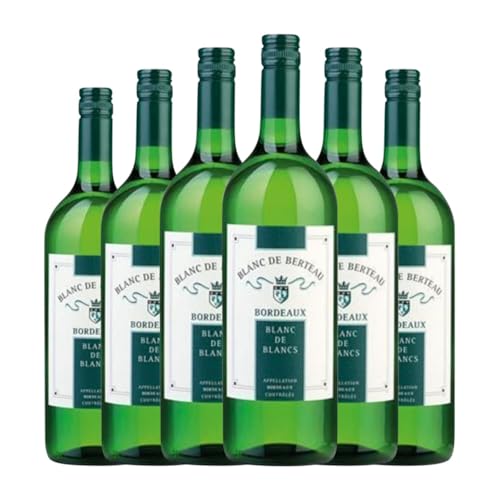 Univitis Blanc de Berteau Blanc de Blancs Bordeaux 1 L Weißwein (Karton mit 6 Flaschen von 1 L) von Univitis