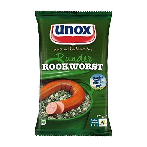 Unox Rookworst Rund Geräuchertes Wurstfleisch 275G von Unox