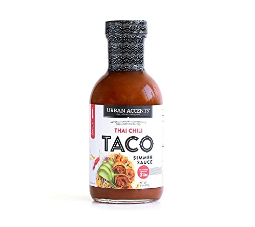 Urban Accents aromatische Thai Chili Taco Simmer Sauce, 408 g – Pikante asiatische Geschmacksreise von Urban Accents