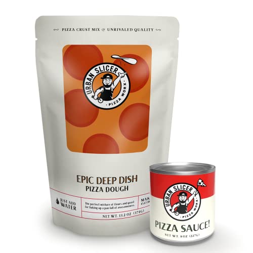 Urban Slicer Pizza Worx – Pizza-Set – 1 Tasche Detroit Deep Dish Style Crust – 1 Pizzasauce von Urban Slicer