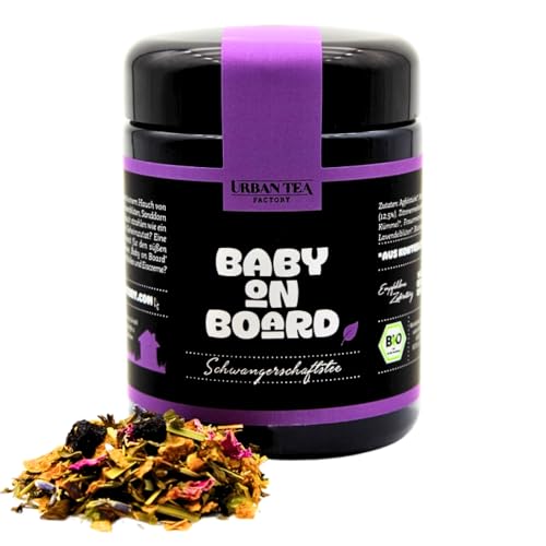 Urban Tea Factory | Bio Teemischung | Baby On Board | Bio Schwangerschaftstee im Violettglas | 40g | loser Premium Bio-Tee | 100% natürlich | vegan von Urban Tea Factory