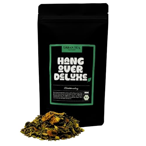 Urban Tea Factory | Bio Teemischung | Hangover Deluxe | Bio Kräuterteemischung im Violettglas | 90g | loser Premium Bio-Tee | 100% natürlich | vegan von Urban Tea Factory