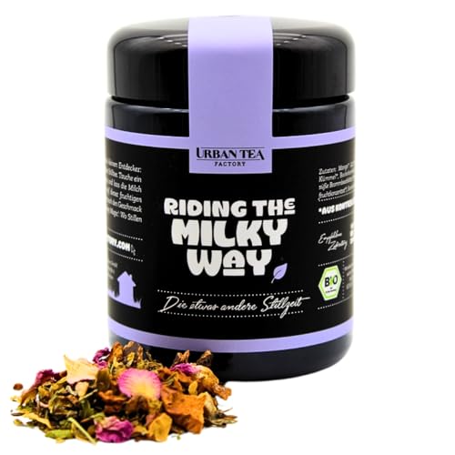 Urban Tea Factory | Bio Teemischung | Riding the Milkyway | Der etwas andere Bio Stilltee im Violettglas | 60g | loser Premium Bio-Tee | 100% natürlich | vegan von Urban Tea Factory