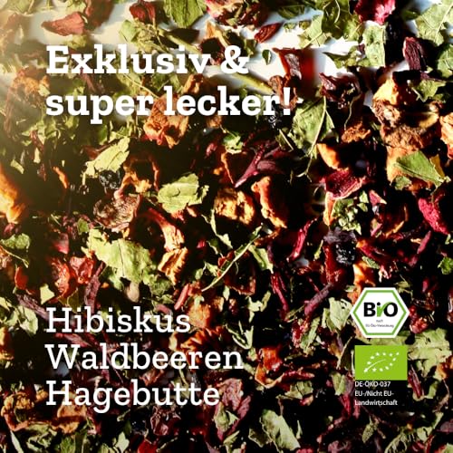 Urban Tea Factory | Bio Teemischung | Tutti Fruitea Dream | Bio Früchtetee mit Waldfrüchten im Violettglas | 90g | loser Premium Bio-Tee | 100% natürlich | vegan von Urban Tea Factory