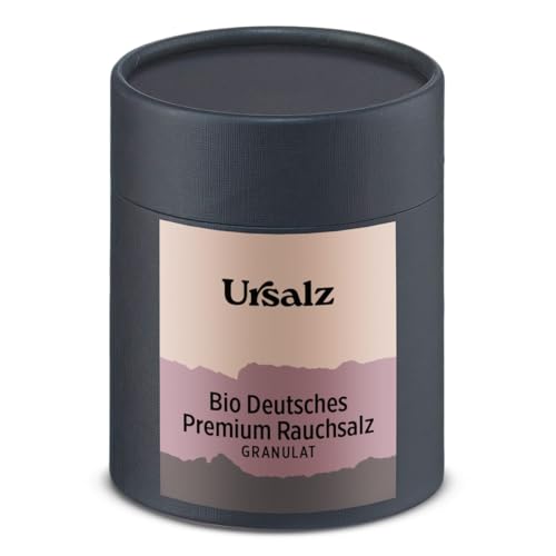 Deutsches Premium Rauchsalz 300g von Ursalz eignet sich besonders gut für Grillmarinade und BBQ-Rub, Eintöpfe und Suppen, Eierspeisen und Vegane Speisen von Ursalz