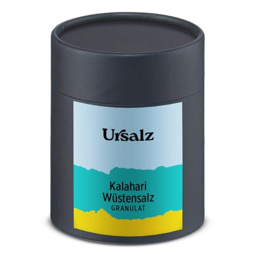 Kalahari Wüstensalz Granulat 300g von Ursalz eignet sich besonders gut für Fleisch und Grillgerichte, Eintöpfe und Suppen und feine Desserts von Ursalz