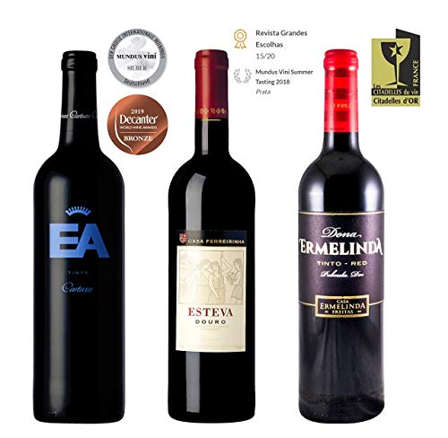 Bestseller Portugiesische Rotwein Mixed Selection (3 x 75cl) - Weinpaket Alentejo Douro Dao Regionen von Uva Tuga