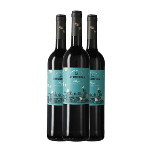 Uvas Felices La Locomotora Tempranillo Rioja Alterung 75 cl Rotwein (Karton mit 3 Flaschen von 75 cl) von Uvas Felices