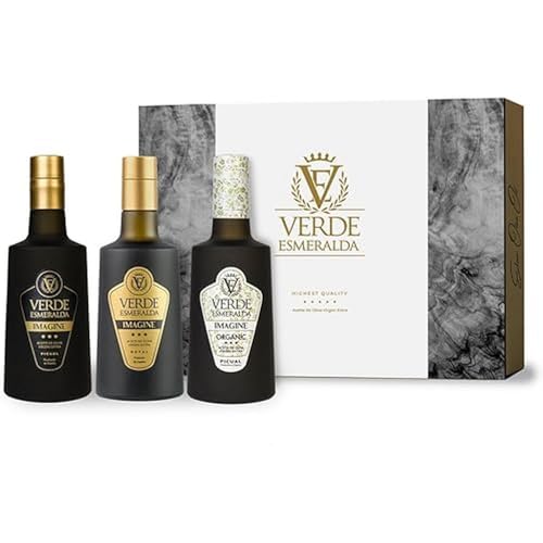 Gourmet-Olivenöl extra vergine: Imagine Picual (3x500 ml) (Geschenkbox 3x500ml, Picual, royal, organic) von V E VERDE ESMERALDA