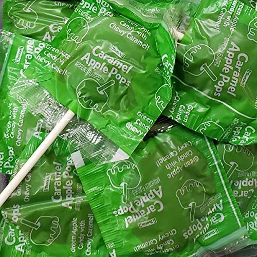 otsie Caramel Apple Pops, verpackt, Bulk, grüner Apfelgeschmack, harte Süßigkeiten mit einer köstlichen Karamell-Beschichtung (0,9 kg) von V RIVER FINN