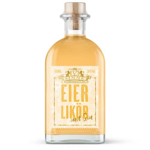 Eierlikör mit Gin Manufakturqualität aus weltweit prämierter Brennerei - Ohne Sahne & Milch (Laktosefrei) - 500 ml von V-SINNE