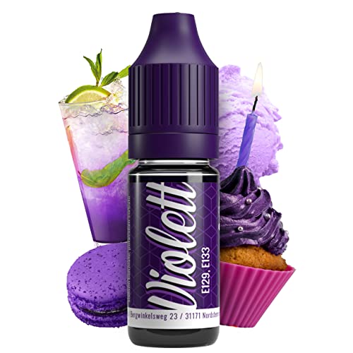 Lebensmittelfarbe Violett 10ml Farbstoff hoch konzentriert, Made in DE zuckerfrei, flüssig, zum Färben von Getränken, Kuchen, Teig, Toppings, Slime uvm. Tortendeko - Backzubehör von V2 FOODS