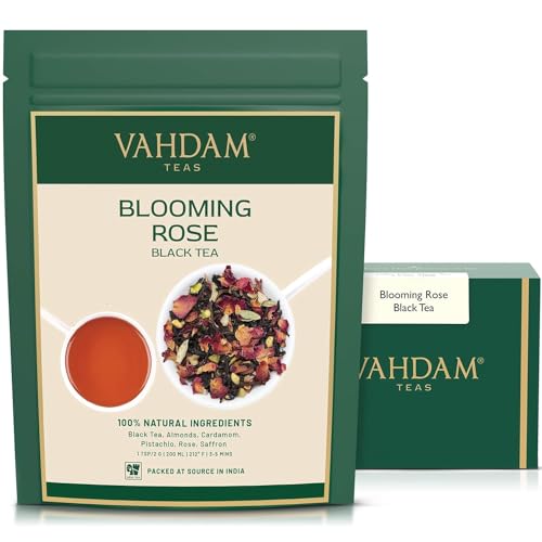 VAHDAM, Blooming Rose Schwarzer Tee (100g) Loser Blätter Schwarztee | Köstlicher & Aromatischer | 100% Natürliche Inhaltsstoffe - Direkt Von Der Quelle In Indien | Aufbrühen Heißen/Eistee von VAHDAM