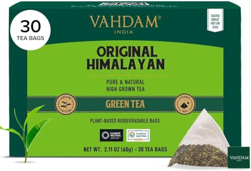 VAHDAM, Grüner Tee Von Himalaya (30 Pyramiden Teebeutel) 100% Reiner & Aromatischer | Natürliche Grüntee Loses Blatt | Frisch & Direkt Von Der Quelle In Indien | Heiß Oder Eisgekühlt Aufbrühen von VAHDAM