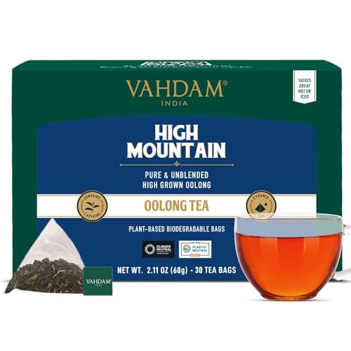 VAHDAM, Hochgebirgs Oolong Tee (30 Pyramidenteebeutel), 100% Reiner, Ungemischter Oolong-Aufguss | Frisch Verpackt In Indien | Heiß, Kalt Oder Als Kombucha von VAHDAM