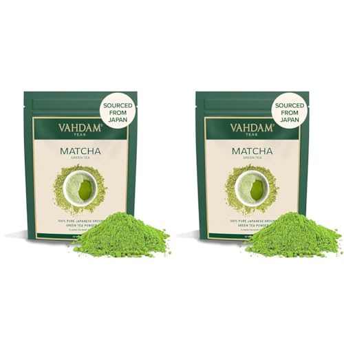 VAHDAM, Matcha-Teepulver (25g) 100% Reines Authentisches Japanisches Matcha-Pulver | Matcha Latte Mix, Smoothies & Rezepte (Packung mit 2) von VAHDAM