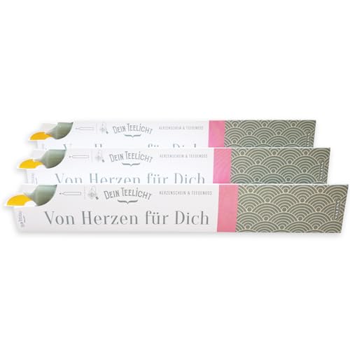 DEIN TEELICHT/Von Herzen für Dich/Kerzenschein & Teegenuß / 3er-Set von VALINA