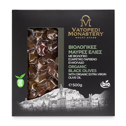 Bio-schwarze Oliven aus den antiken Hainen des Vatopedi-Klosters, Mount Athos - 250g von VATOPEDI MONASTERY