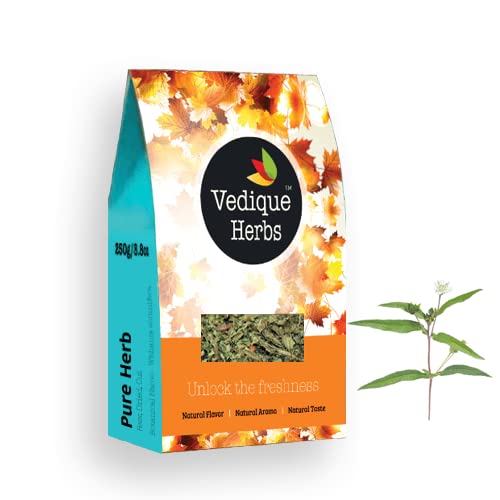 VEDIQUE HERBS Bhringraj (falsche Gänseblümchen, Eclipta alba) – 250 g | roh, roh, getrocknet, ganzes Kräuter, T-Cut, Premium-Qualität von VEDIQUE HERBS