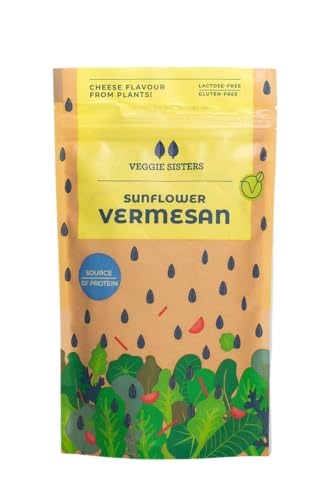 Vegan Parmesan Gerieben 90 g - Veganer Käse aus Sonnenblumenkerne - Parmesankäse Glutenfrei - Streukäse Frei von Zusatzstoffen und Künstlichen Aromen von VEGGIE SISTERS