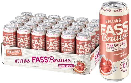 VELTINS Fassbrause Pink Grapefruit Alkoholfrei, EINWEG (24 x 0.5 l Dose) von VELTINS FASS Brause