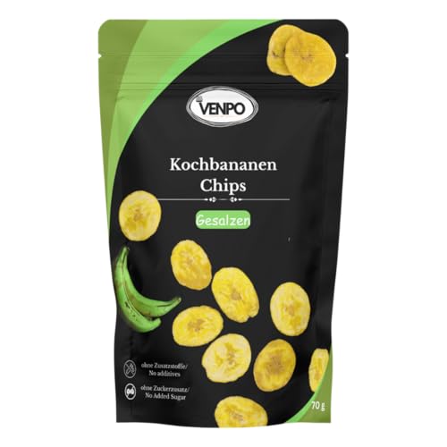 VENPO Kochbananen Chips, indische Chips, Snack mit families, Salz mit Kurkuma pulver von VENPO