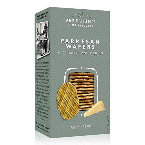 VERDUIJN'S - Käse Waffeln mit Parmesan und Basilikum aus der Niederlande - Holländische Waffeln 75 g, Menge:12 Stück von VERDUIJN'S