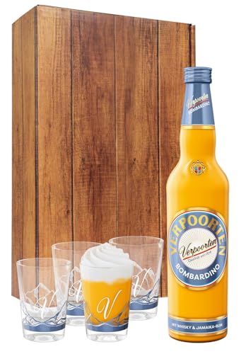 Geschenkset bestehend aus 0,7 L VERPOORTEN BOMBARDINO 17%vol und 4 VERPOORTEN Designgläsern von VERPOORTEN ORIGINAL