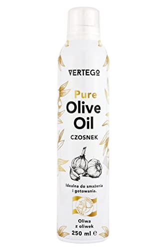 VERTEGO Nativ Olivenöl Spray - Non Stick Olive Oil Cooking Spray - Öl Spray Sprühöl zum kochen - Trennspray zum backen - Ölspray zum kochen - Backspray Trennspray Grill - 1 x 250 ml - Knoblauch von VERTEGO