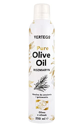 VERTEGO Nativ Olivenöl Spray - Non Stick Olive Oil Cooking Spray - Öl Spray Sprühöl zum kochen - Trennspray zum backen - Ölspray zum kochen - Backspray Trennspray Grill - 1 x 250 ml - Rosmarin von VERTEGO