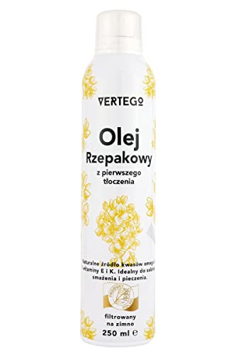 VERTEGO Nativ Rapsöl Spray - Non Stick Oil Sprayer - Ölspray zum kochen - Backtrennspray für Kuchenform - Backspray Trennspray zum backen - Grill - Vegan und Keto freundlich - 1 x 250 ml von VERTEGO