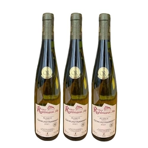 Gewurstraminer - Alsace Weißwein 2021 halbtrocken 13% - Gilbert RUHLMANN - 3 x 75cl. von VINACCUS