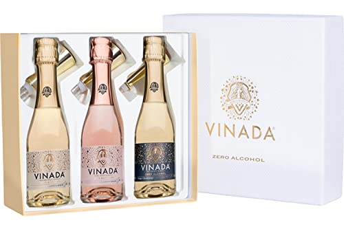 VINADA - Zero Alcohol Gift Box – 3 Mini Sparkling Wines and ‘Sippers’ von Vinada