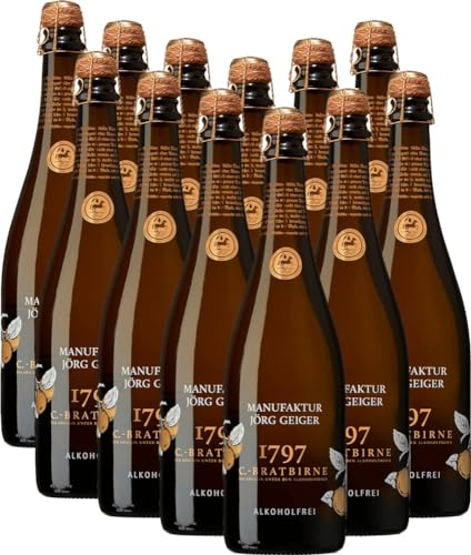 Champagner-Bratbirne Alkoholfrei Manufaktur Jörg Geiger Weißwein 9 x 0,75l VINELLO - 9 x Weinpaket inkl. kostenlosem VINELLO.weinausgießer von VINELLO