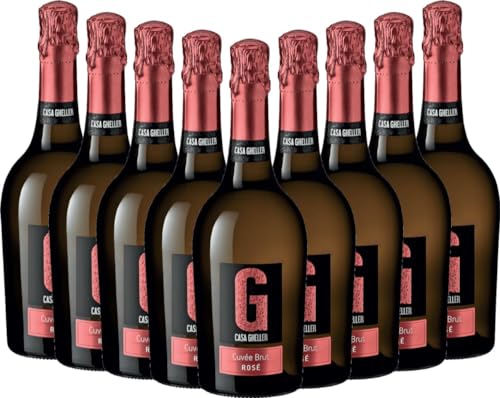 Cuvée Brut Spumante Casa Gheller Schaumwein 9 x 0,75l VINELLO - 9 x Weinpaket inkl. kostenlosem VINELLO.weinausgießer von VINELLO