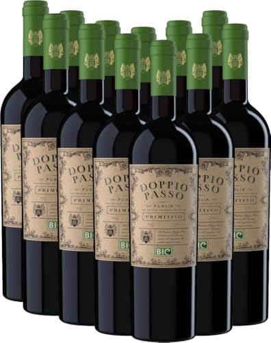 Doppio Passo Bio Primitivo Puglia IGT - CVCB Rotwein 12 x 0,75l VINELLO - 12 x Weinpaket inkl. kostenlosem VINELLO.weinausgießer von VINELLO