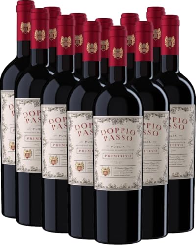 Doppio Passo Primitivo Puglia IGT CVCB Rotwein 12 x 0,75l VINELLO - 12 x Weinpaket inkl. kostenlosem VINELLO.weinausgießer von VINELLO