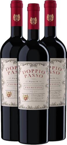 Doppio Passo Primitivo Puglia IGT CVCB Rotwein 3 x 0,75l VINELLO - 3 x Weinpaket inkl. kostenlosem VINELLO.weinausgießer von VINELLO