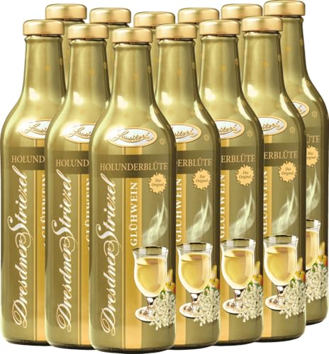 Dresdner Striezel Glühwein Holunderblüte Lausitzer Weinhaltiges Getränk 12 x 0,75l VINELLO - 12 x Weinpaket inkl. kostenlosem VINELLO.weinausgießer von VINELLO