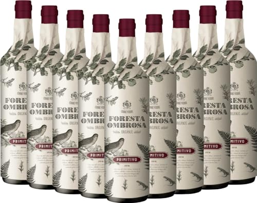 Foresta Ombrosa Puglia IGT Cuore Verde Rotwein 9 x 0,75l VINELLO - 9 x Weinpaket inkl. kostenlosem VINELLO.weinausgießer von VINELLO